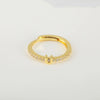 Wholesale Jewelry Copper Inlaid Zircon Open Adjustable Ring With Letter Pattern And Electroplating Process