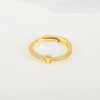 Wholesale Jewelry Copper Inlaid Zircon Open Adjustable Ring With Letter Pattern And Electroplating Process