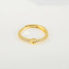 Wholesale Jewelry Copper Inlaid Zircon Open Adjustable Ring With Letter Pattern And Electroplating Process