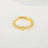 Wholesale Jewelry Copper Inlaid Zircon Open Adjustable Ring With Letter Pattern And Electroplating Process