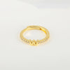 Wholesale Jewelry Copper Inlaid Zircon Open Adjustable Ring With Letter Pattern And Electroplating Process