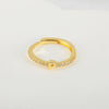 Wholesale Jewelry Copper Inlaid Zircon Open Adjustable Ring With Letter Pattern And Electroplating Process