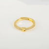 Wholesale Jewelry Copper Inlaid Zircon Open Adjustable Ring With Letter Pattern And Electroplating Process