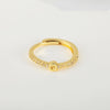 Wholesale Jewelry Copper Inlaid Zircon Open Adjustable Ring With Letter Pattern And Electroplating Process