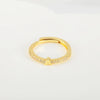 Wholesale Jewelry Copper Inlaid Zircon Open Adjustable Ring With Letter Pattern And Electroplating Process
