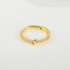 Wholesale Jewelry Copper Inlaid Zircon Open Adjustable Ring With Letter Pattern And Electroplating Process
