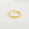Wholesale Jewelry Copper Inlaid Zircon Open Adjustable Ring With Letter Pattern And Electroplating Process