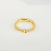 Wholesale Jewelry Copper Inlaid Zircon Open Adjustable Ring With Letter Pattern And Electroplating Process