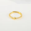 Wholesale Jewelry Copper Inlaid Zircon Open Adjustable Ring With Letter Pattern And Electroplating Process