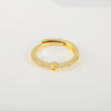 Wholesale Jewelry Copper Inlaid Zircon Open Adjustable Ring With Letter Pattern And Electroplating Process