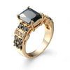 Wholesale Jewelry Copper Inlaid Zircon Punk Style Geometric Gold Plated Ring For Women