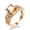 Wholesale Jewelry Copper Inlaid Zircon Punk Style Geometric Gold Plated Ring For Women
