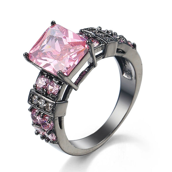 Wholesale Jewelry Copper Inlaid Zircon Punk Style Geometric Gold Plated Ring For Women
