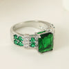 Wholesale Jewelry Copper Inlaid Zircon Punk Style Geometric Gold Plated Ring For Women