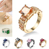 Wholesale Jewelry Copper Inlaid Zircon Punk Style Geometric Gold Plated Ring For Women
