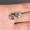 Wholesale Jewelry Copper Inlaid Zirconium Goldplated Heart Niche Design Geometric Earrings