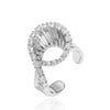 Wholesale Jewelry Copper Irregular Geometric Inlay Zircon Earrings Bracelet Ring For Women Hip Hop Style