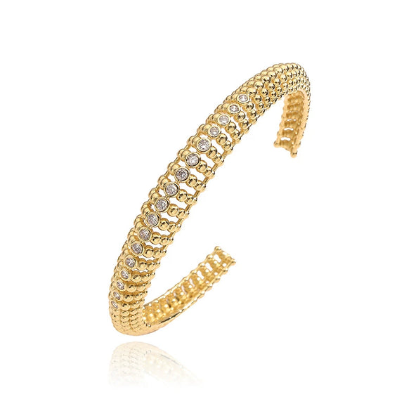 Wholesale Jewelry Copper Irregular Geometric Inlay Zircon Earrings Bracelet Ring For Women Hip Hop Style