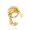 Wholesale Jewelry Copper Irregular Geometric Inlay Zircon Earrings Bracelet Ring For Women Hip Hop Style