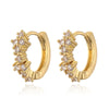 Wholesale Jewelry Copper Irregular Geometric Inlay Zircon Earrings Bracelet Ring For Women Hip Hop Style