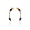 Wholesale Jewelry Copper 18K Gold Electroplated Geometric Double Arrow Symmetrical Stud Earrings For Women