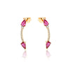 Wholesale Jewelry Copper 18K Gold Electroplated Geometric Double Arrow Symmetrical Stud Earrings For Women