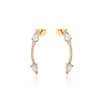 Wholesale Jewelry Copper 18K Gold Electroplated Geometric Double Arrow Symmetrical Stud Earrings For Women