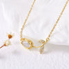 Wholesale Jewelry Copper 18K Gold Plated Flower Pendant Necklace O Word Chain For Women