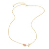 Wholesale Jewelry Copper 18K Gold Plated Flower Pendant Necklace O Word Chain For Women