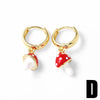Wholesale Jewelry Copper 18K Gold Plated Fruit Vegetable Watermelon Geometric Earrings For Women