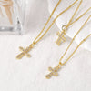Wholesale Jewelry Copper 18K Gold Plated Geometric Cross Pendant Necklace For Women