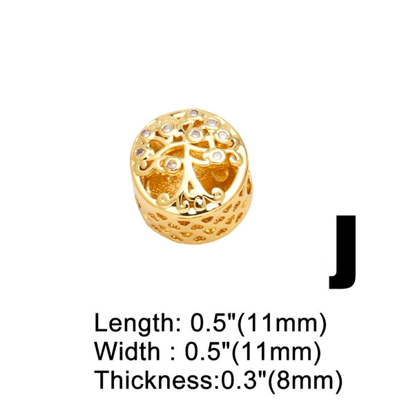 Wholesale Jewelry Copper 18K Gold Plated Geometric Love Tree Of Life Zircon Women's Bracelet