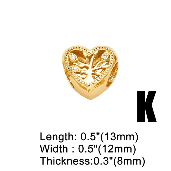 Wholesale Jewelry Copper 18K Gold Plated Geometric Love Tree Of Life Zircon Women's Bracelet