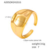 Wholesale Jewelry Copper 18K Gold Plated Geometric Open Ring With Concaveconvex Texture For Women
