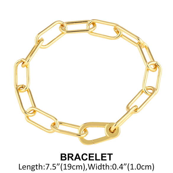 Wholesale Jewelry Copper 18K Gold Plated Geometric Pattern Lobster Clasp Chain Necklace For Men