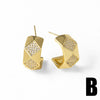 Wholesale Jewelry Copper 18K Gold Plated Heart Asymmetrical Zircon Earrings