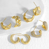 Wholesale Jewelry Copper 18K Gold Plated Heart Asymmetrical Zircon Earrings