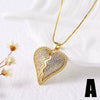 Wholesale Jewelry Copper 18K Gold Plated Heartshaped Pendant Necklace