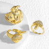 Wholesale Jewelry Copper 18K Gold Plated Insect Snail Animal Zodiac Ring