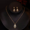 Wholesale Jewelry Copper 18K Gold Plated Zircon Inlaid Devil's Eye Pendant Necklace Earrings Set For Women