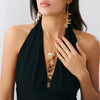 Wholesale Jewelry Copper Leaf Tassel Snake Bone Chain Choker Retro Style