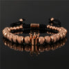 Wholesale Jewelry Copper Leopard Head Pineapple Beads Electroplated Unisex Bracelet