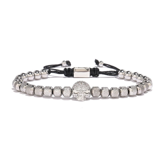 Wholesale Jewelry Copper Leopard Head Pineapple Beads Electroplated Unisex Bracelet