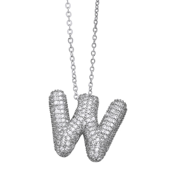Wholesale Jewelry Copper Letter Necklace With Inlaid Zircon And Electroplating Design For Women On Ochain