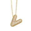 Wholesale Jewelry Copper Letter Necklace With Inlaid Zircon And Electroplating Design For Women On Ochain