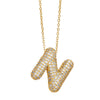 Wholesale Jewelry Copper Letter Necklace With Inlaid Zircon And Electroplating Design For Women On Ochain