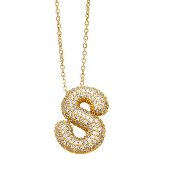 Wholesale Jewelry Copper Letter Necklace With Inlaid Zircon And Electroplating Design For Women On Ochain