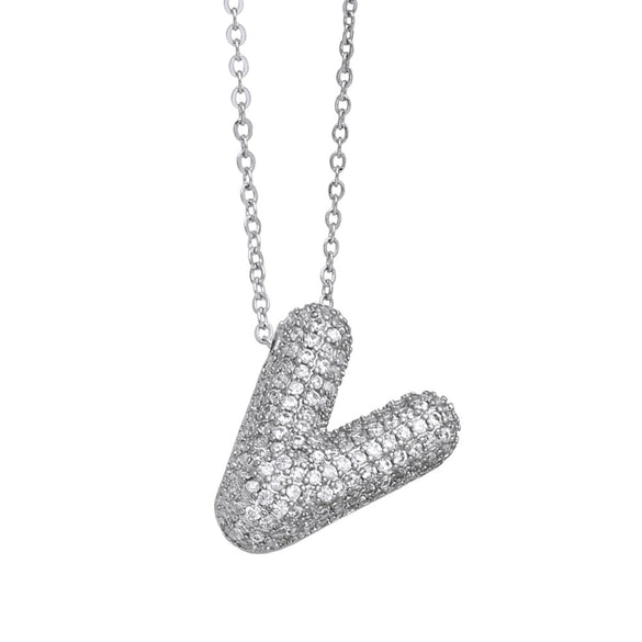 Wholesale Jewelry Copper Letter Necklace With Inlaid Zircon And Electroplating Design For Women On Ochain