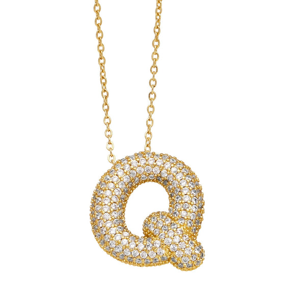 Wholesale Jewelry Copper Letter Necklace With Inlaid Zircon And Electroplating Design For Women On Ochain