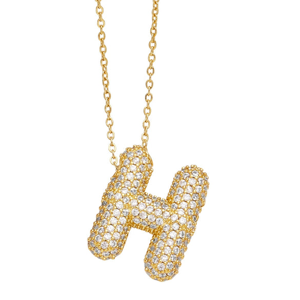 Wholesale Jewelry Copper Letter Necklace With Inlaid Zircon And Electroplating Design For Women On Ochain